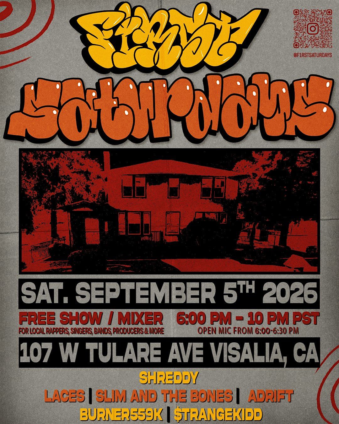 First Saturdays September — Shreddy, Adrift, Laces